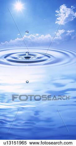Stock Photography - Water ripples with sky and cloud. Fotosearch