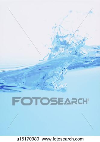 Stock Photo - Water splashing, close up, white background. Fotosearch