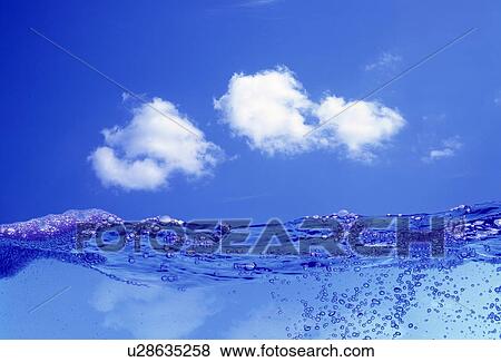 Stock Photo - Water surface and sky with cloud. Fotosearch
