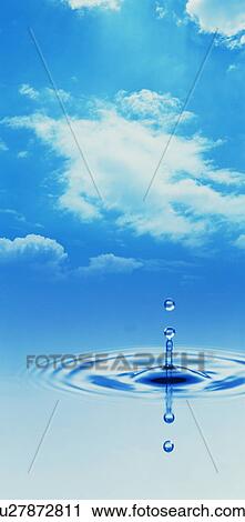 Waterdrop and ripples on water surface with sky View Large Photo Image Stock Image - Waterdrop and ripples on water surface with sky. Fotosearch
