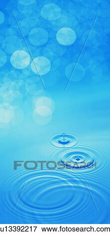 Stock Photo - Waterdrop and ripples on water surface. Fotosearch