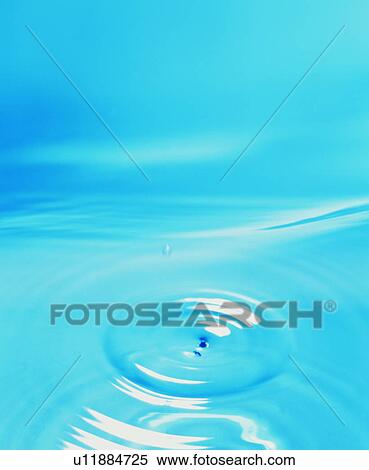 Waterdrop and ripples on water surface View Large Photo Image Stock Photography - Waterdrop and ripples on water surface. Fotosearch
