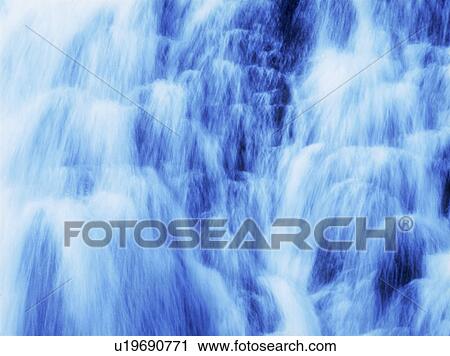 Stock Image - Waterfall, close up, full frame. Fotosearch