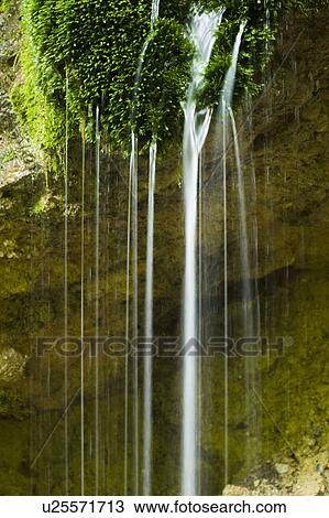 Stock Image - Waterfall with moss in Ryujin, Norikura Plateau, Matsumoto, Nagano Prefecture, Japan. Fotosearch