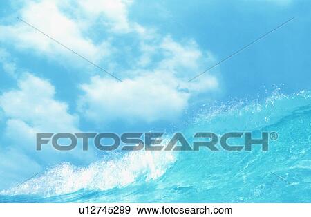 Wave with sky and cloud View Large Photo Image Stock Photo - Wave with sky and cloud. Fotosearch