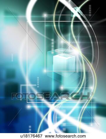 Stock Photo - Wavy lines of light and shapes. Fotosearch