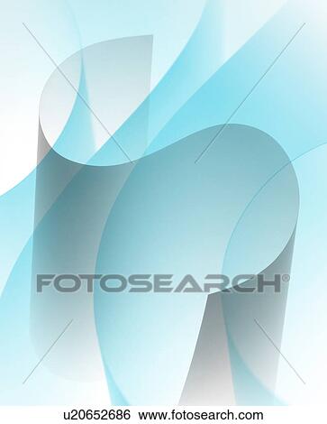 Stock Photograph - White and Light Blue Curved Line, Illustration. Fotosearch