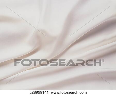 Stock Image - White fabric, close up, full frame. Fotosearch