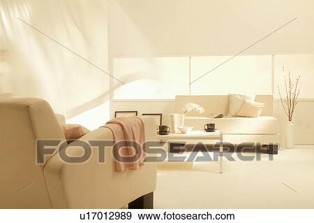 White furnished living room View Large Photo Image Stock Photo - White furnished living room. Fotosearch