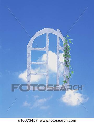 White textured window frame in sky View Large Photo Image Stock Photo - White textured window frame in sky. Fotosearch