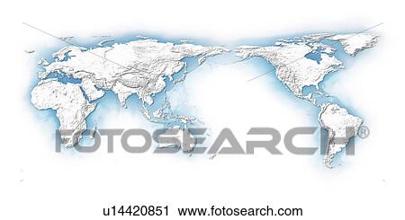 Stock Image - White world map, white background. Fotosearch