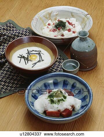 Stock Photo - Yam dishes with sake. Fotosearch