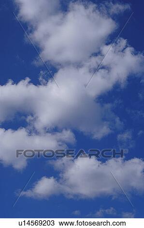 Stock Image - A blue sky and clouds, Yamanashi Prefecture, Japan. Fotosearch