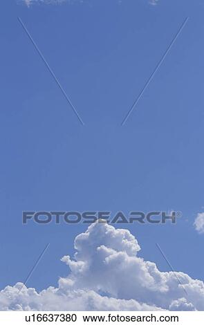 Stock Image - A blue sky and clouds, Yamanashi Prefecture, Japan. Fotosearch