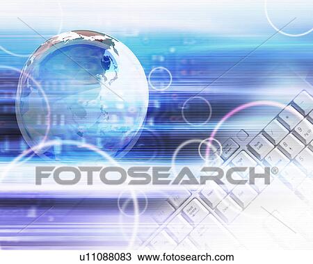 Stock Image - Abstract illustration depicting global business technology. Fotosearch