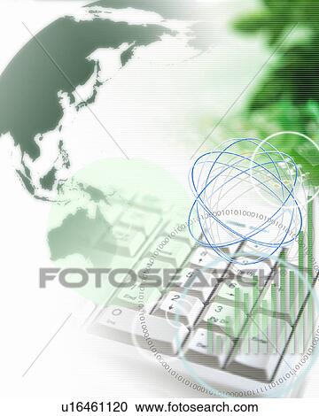 Stock Image - Abstract illustration depicting global business technology. Fotosearch