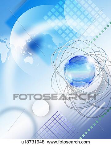 Stock Photo - Abstract illustration depicting global business technology. Fotosearch