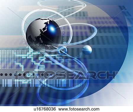 Stock Photograph - Abstract illustration depicting global business technology. Fotosearch