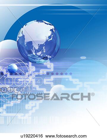 Stock Photograph - Abstract illustration depicting global business technology. Fotosearch