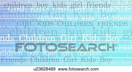 Stock Photo - Background with words relating to kids. Fotosearch