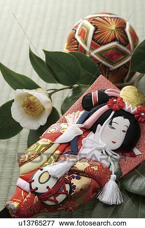 Battledore, camellia and a temari ball View Large Photo Image Stock Photo - Battledore, camellia and a temari ball. Fotosearch