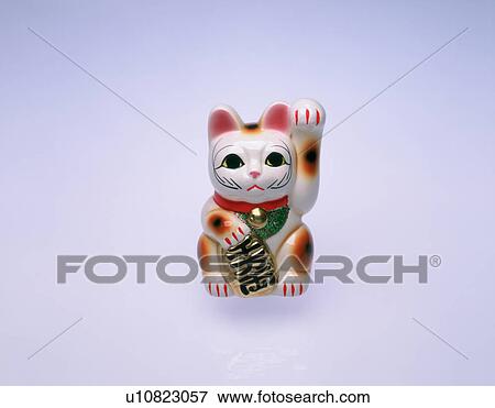 Stock Photo - Beckoning cat. Fotosearch