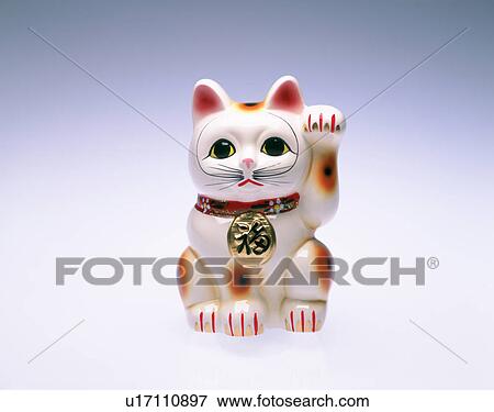 Stock Photo - Beckoning cat. Fotosearch
