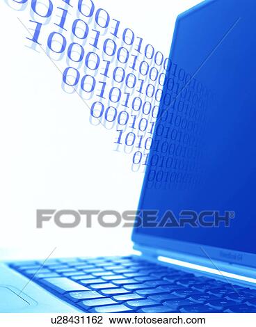Binary code emanating from a laptop View Large Photo Image Stock Image - Binary code emanating from a laptop. Fotosearch