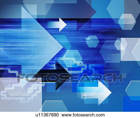Stock Image - Blue arrows and shapes. Fotosearch