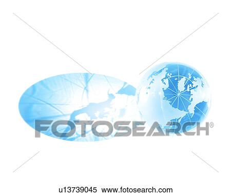 Stock Photography - Blue globe and its reflection. Fotosearch