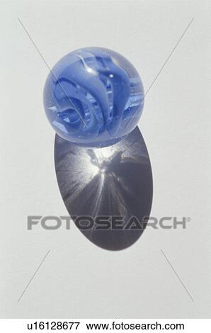 Stock Photo - Blue marble on white background. Fotosearch