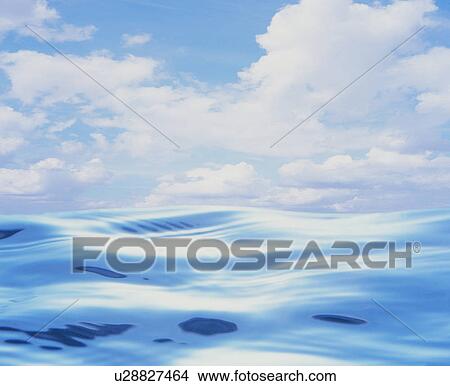 Picture - Blue sky and the ocean. Fotosearch