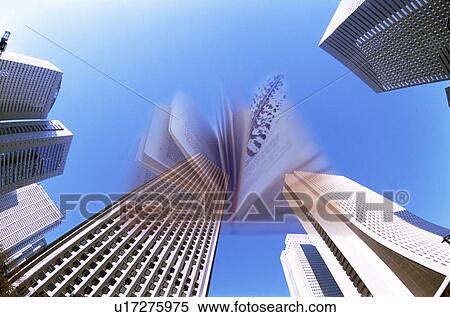 Stock Photography - Book and skyscrapers. Fotosearch