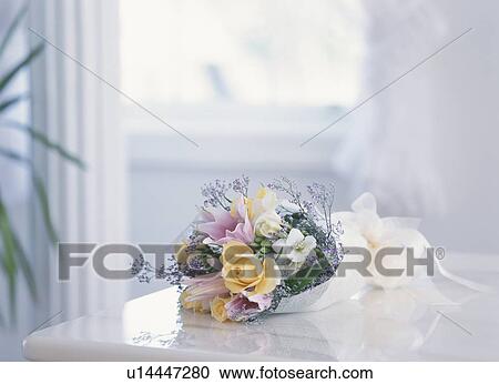 Bouquet on a table View Large Photo Image Stock Image - Bouquet on a table. Fotosearch