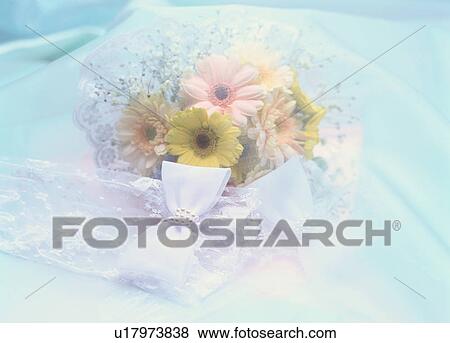 Bridal bouquet with a lace glove View Large Photo Image Stock Photo - Bridal bouquet with a lace glove. Fotosearch