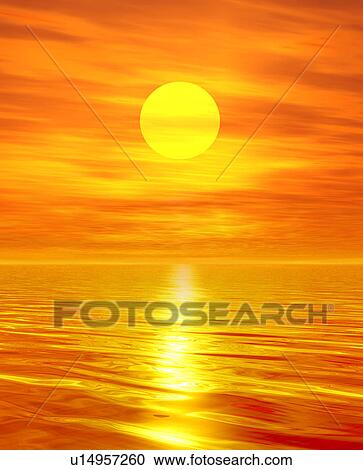 Bright orange sunrise over sea View Large Photo Image Stock Image - Bright orange sunrise over sea. Fotosearch