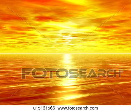 Bright orange sunrise over sea View Large Photo Image Stock Photograph - Bright orange sunrise over sea. Fotosearch