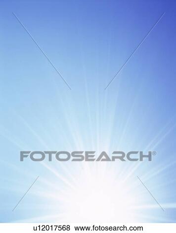 Stock Photo - Burst of light on blue background. Fotosearch