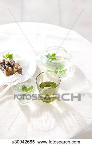 Cake and herbal tea View Large Photo Image Stock Photography - Cake and herbal tea. Fotosearch
