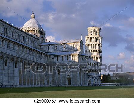 Stock Photo - Cathedral and the Leaning Tower of Pisa, Pisa, Italy. Fotosearch
