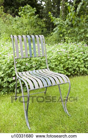 Stock Image - Chair in a park, Nancy, France. Fotosearch