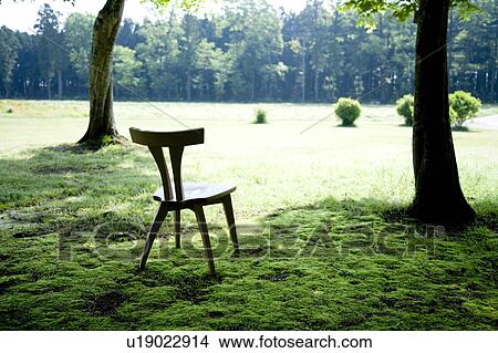 Chair in a park View Large Photo Image Picture - Chair in a park. Fotosearch