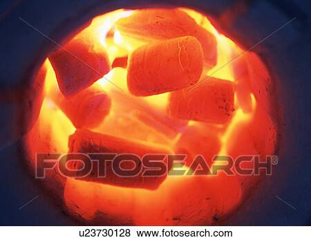 Stock Photo - Charcoal fire. Fotosearch