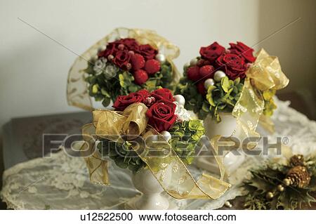 Christmas flower decorations View Large Photo Image Stock Image - Christmas flower decorations. Fotosearch