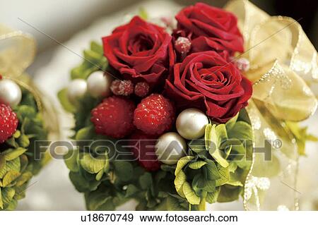 Stock Photo - Christmas flower decorations. Fotosearch