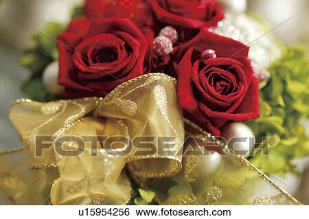 Stock Photograph - Christmas flower decorations. Fotosearch