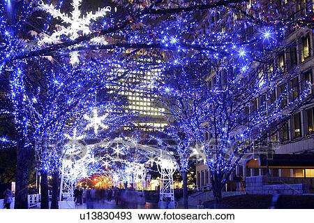 Stock Image - Christmas lights, Kita Ward, Osaka, Japan. Fotosearch