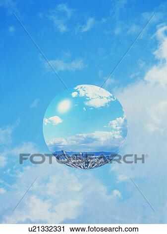 Stock Image - Cityscape in sphere. Fotosearch