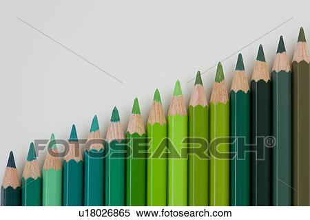 Colored pencils in shades of green View Large Photo Image Stock Photography - Colored pencils in shades of green. Fotosearch