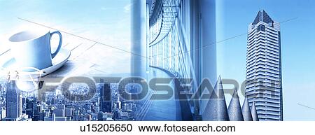 Composite of cityscape, buildings and coffee cup with glasses View Large Photo Image Stock Image - Composite of cityscape, buildings and coffee cup with glasses. Fotosearch